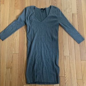 Gray long sleeve bodycon dress